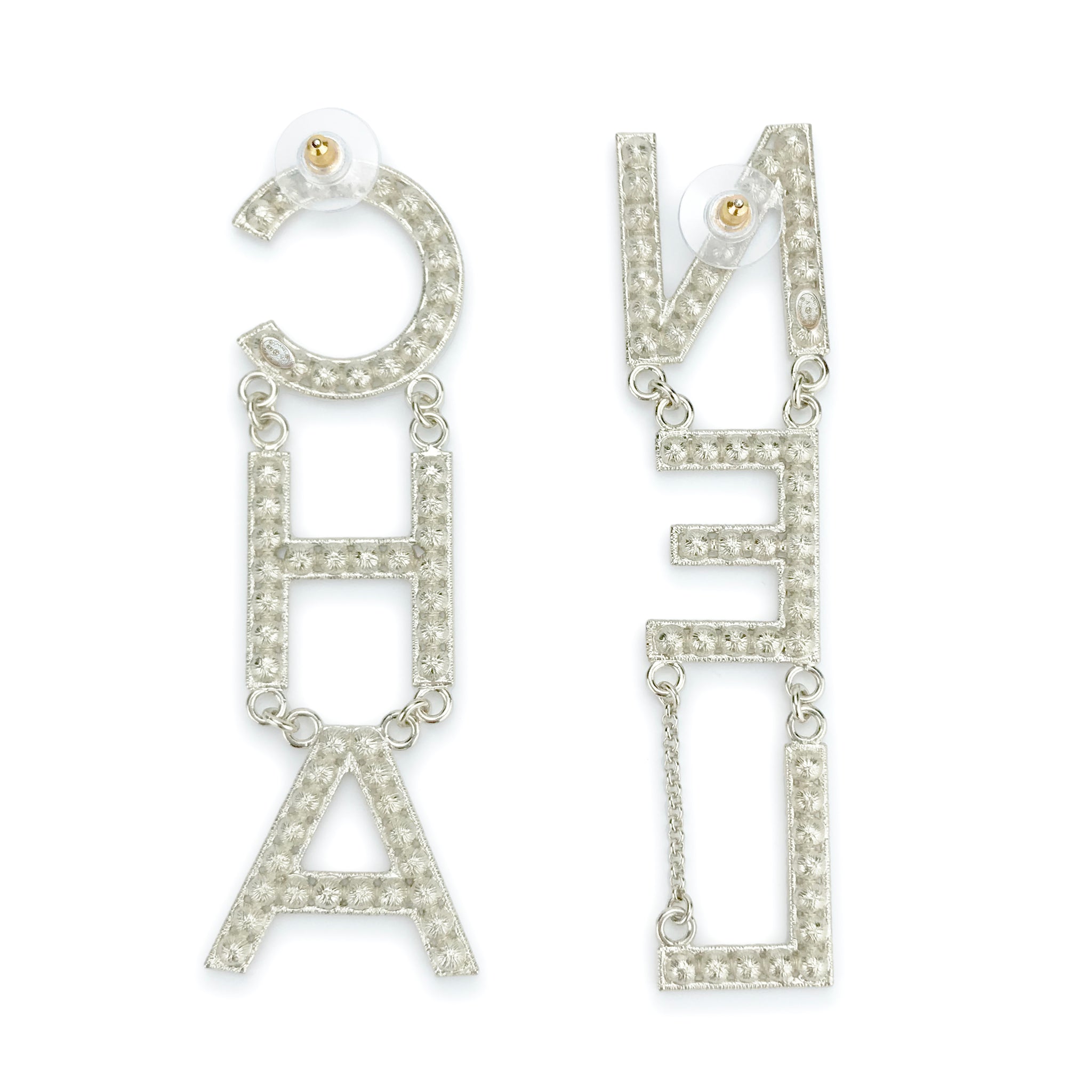 Chanel drop earrings letters Clearance