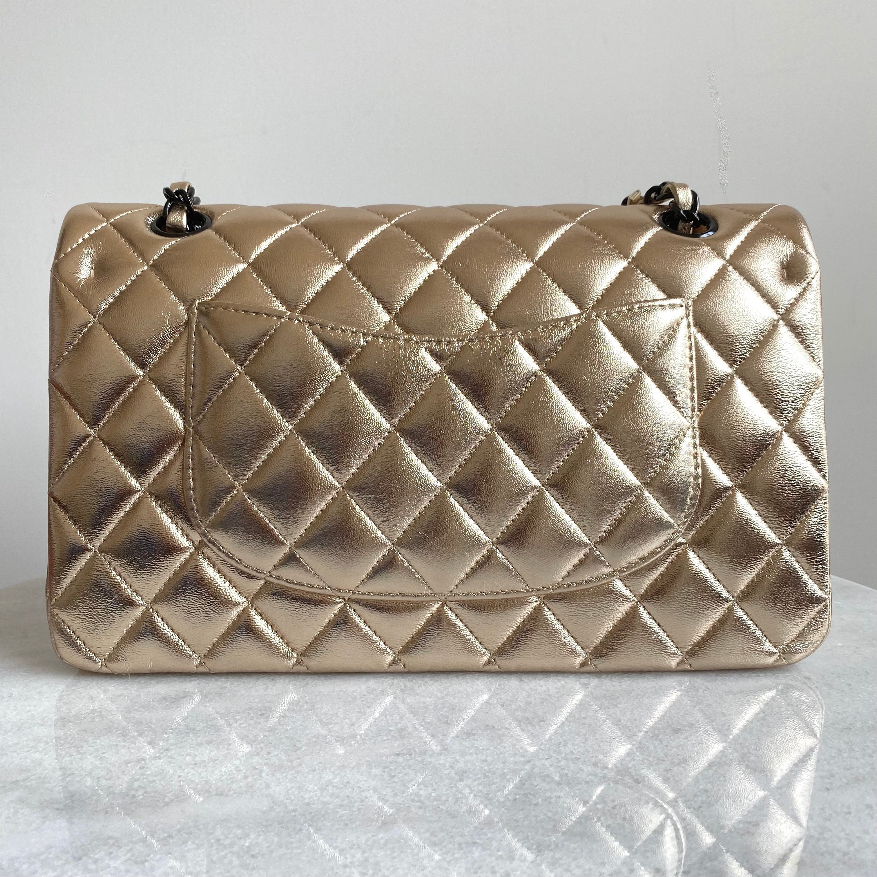 CHANEL Medium Classic Double Flap Bag in 21S Metallic Gold