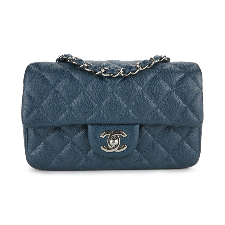 CHANEL Mini Rectangular Flap Bag in Pearly Blue Caviar - Dearluxe.com