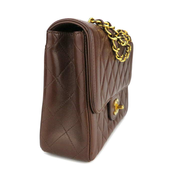 Vintage Diana Flap Bag in Brown Lambskin