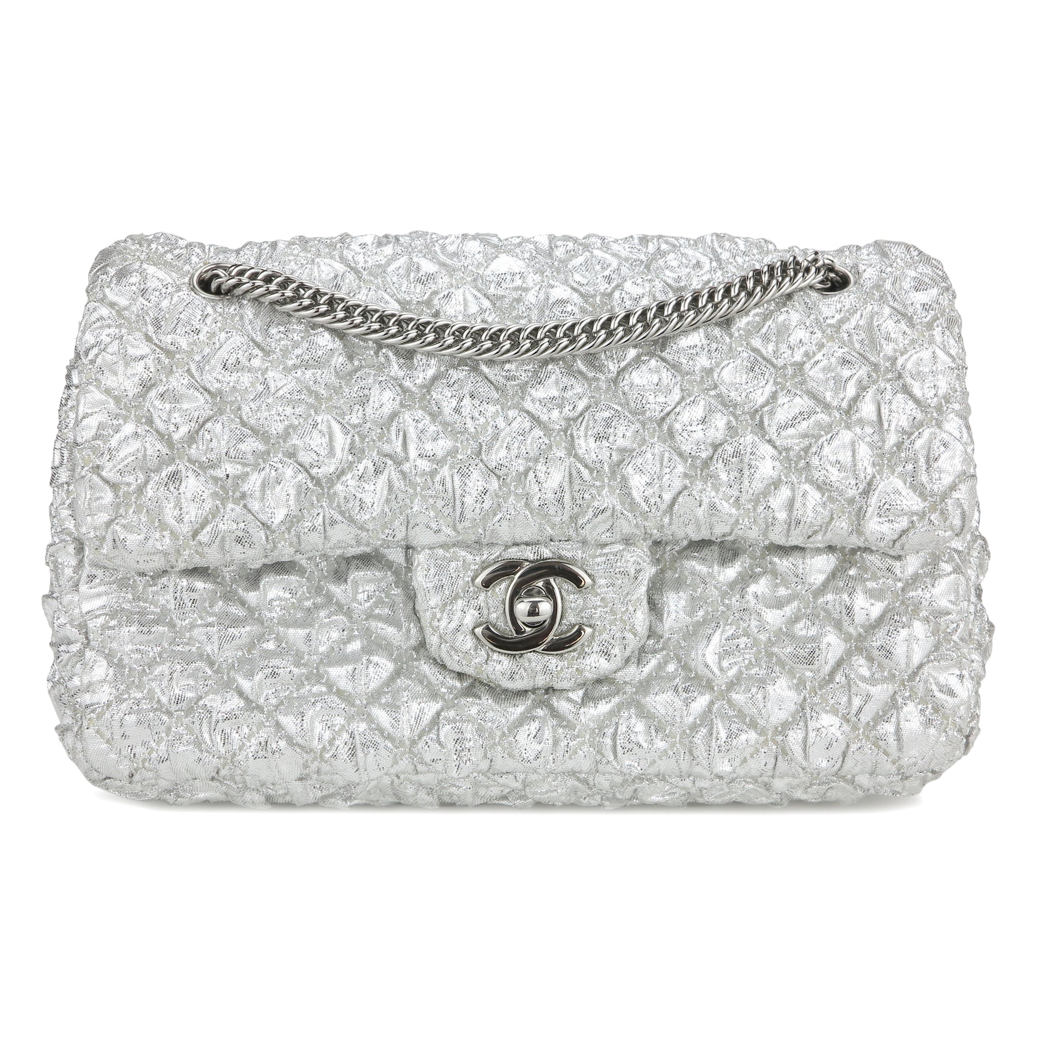 Chanel Metallic Grey Aged Calfskin Chevron Quilted 255 Reissue Mini Flap  Bag  myGemma  Item 119796