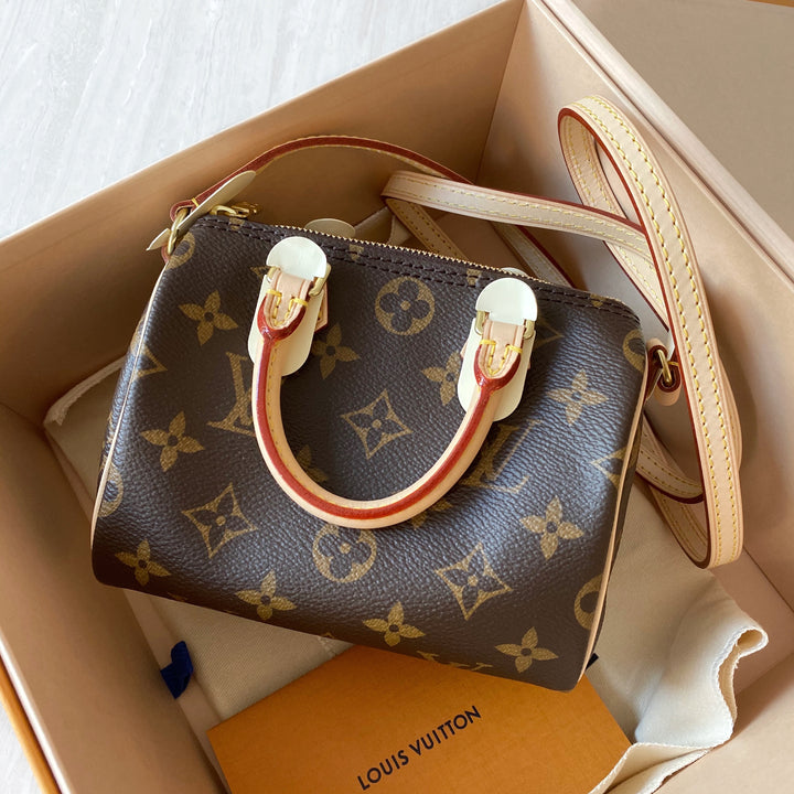 Louis Vuitton Monogram Nano Speedy Bag with Gold Hardware – Sellier