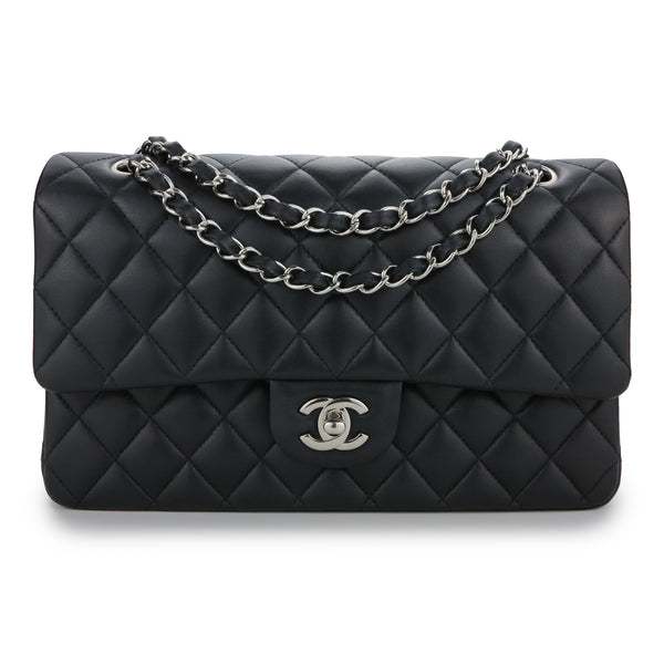 CHANEL Medium Classic Double Flap Bag in Black Lambskin - Dearluxe.com