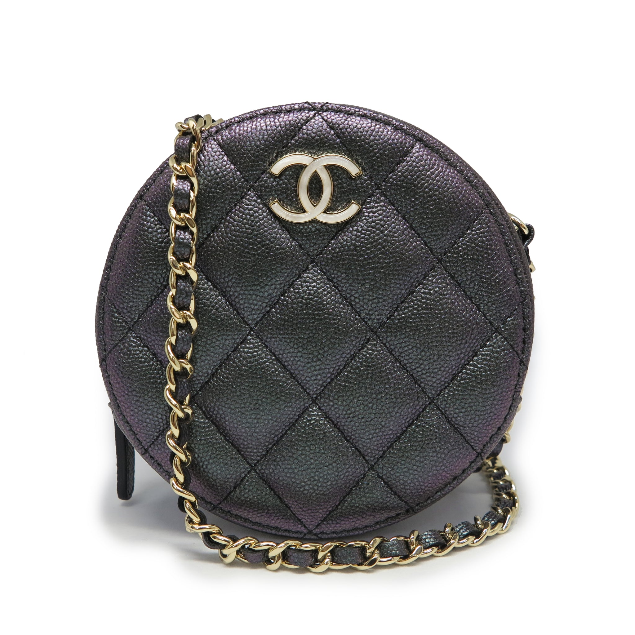 Chanel Cc Quilted Handle Chain Clutch Bag Dark Brown Lambskin   ＬＯＶＥＬＯＴＳＬＵＸＵＲＹ