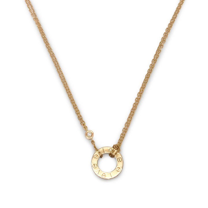 CARTIER Love Necklace with 2 Diamonds in 18k Pink Gold - Dearluxe.com