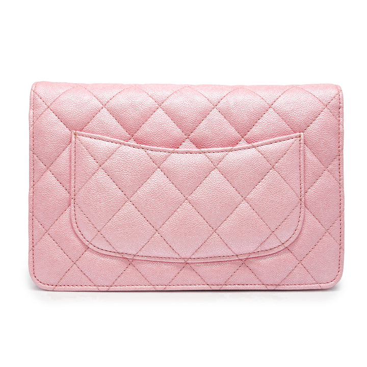 Chanel Wallet On Chain WOC in Iridescent Pink Caviar - Dearluxe.com