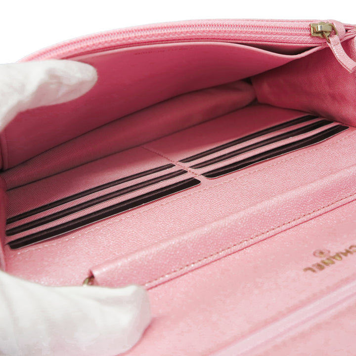 Chanel Wallet Pink Iridescent 19S - Designer WishBags