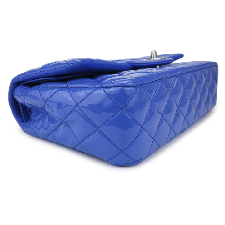 CHANEL Medium Classic Double Flap Bag in Periwinkle Blue Patent Leather - Dearluxe.com