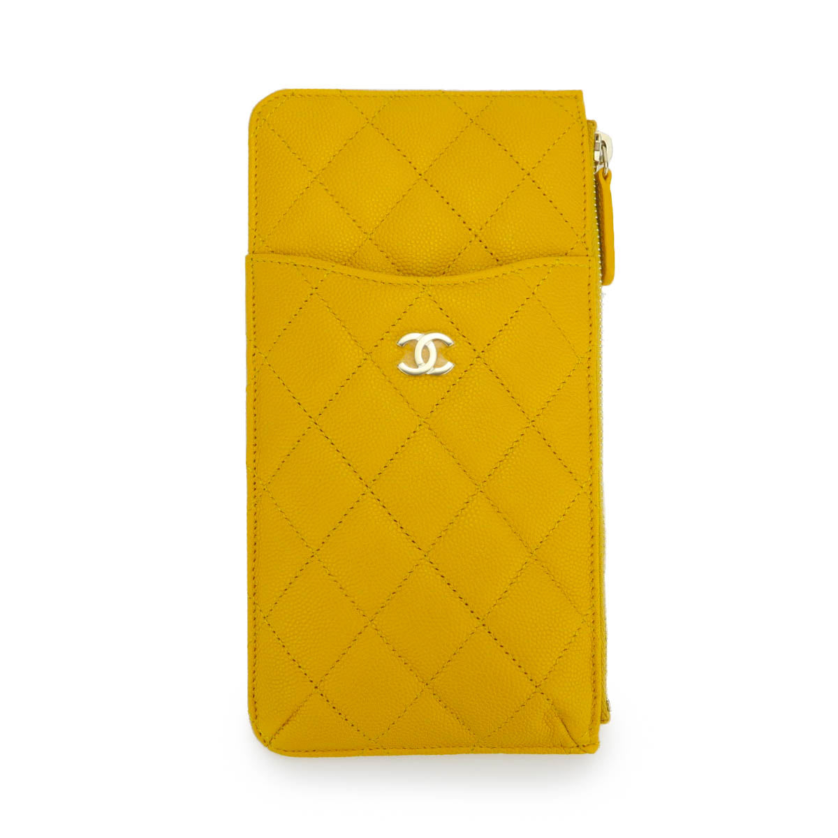CHANEL Phone Pouch in Yellow Caviar