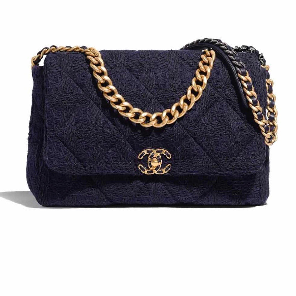 Chanel 19 tweed handbag Chanel Purple in Tweed - 34413018