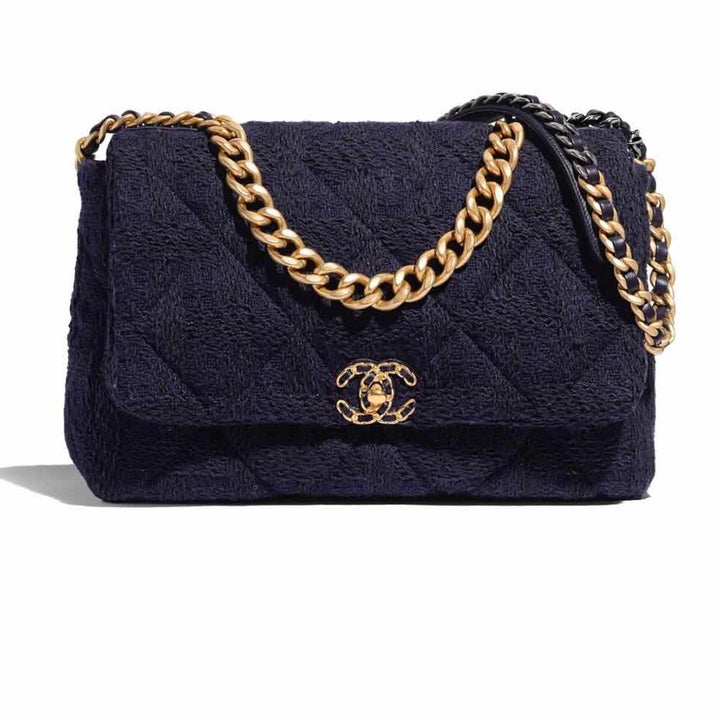 Chanel 19 wool handbag Chanel Navy in Wool - 31668916