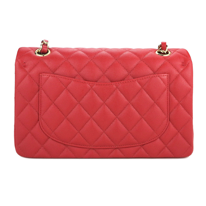 CHANEL Small Classic Double Flap Bag in 19B Red Caviar