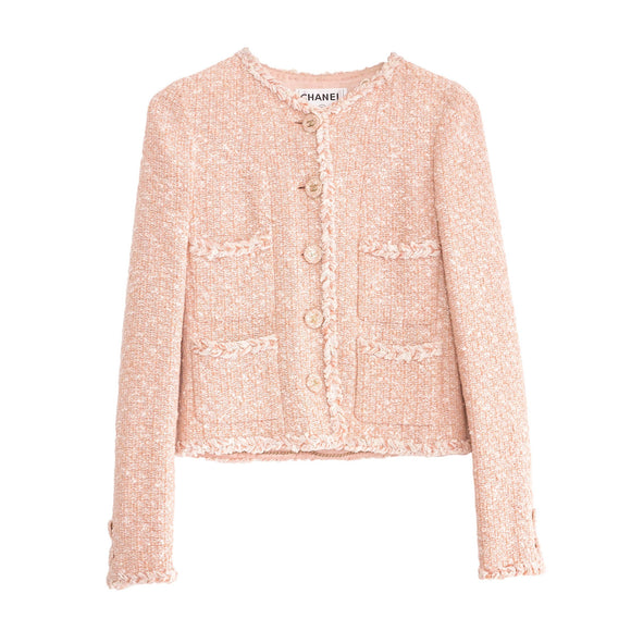 Chanel Vintage Pink Wool Boucle Jacket 36 1994 Available For Immediate  Sale At Sothebys