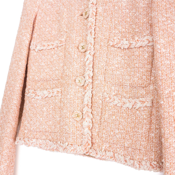 CHANEL Classic Pink Tweed Jacket size 34 - Dearluxe.com