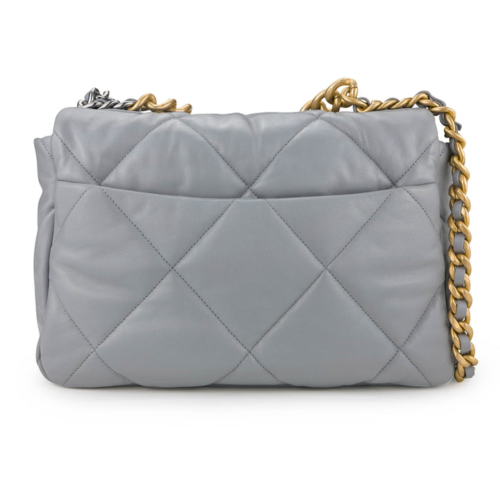 Chanel Lambskin Quilted Chanel 19 Medium Flap Bag Grey 
