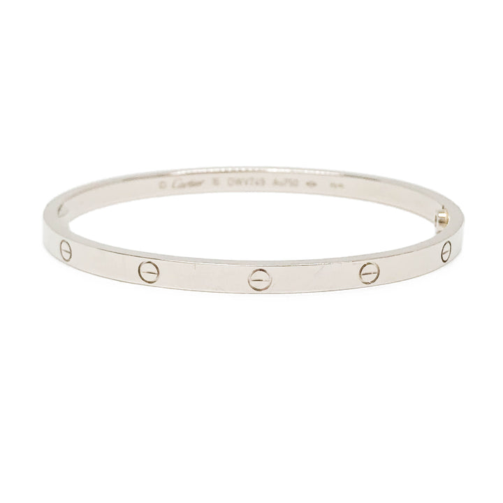 CARTIER Love Bracelet SM in 18k White Gold Size 16 - Dearluxe.com
