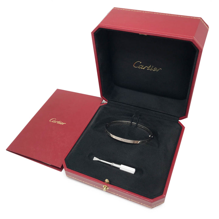 CARTIER Love Bracelet SM in 18k White Gold Size 16 - Dearluxe.com