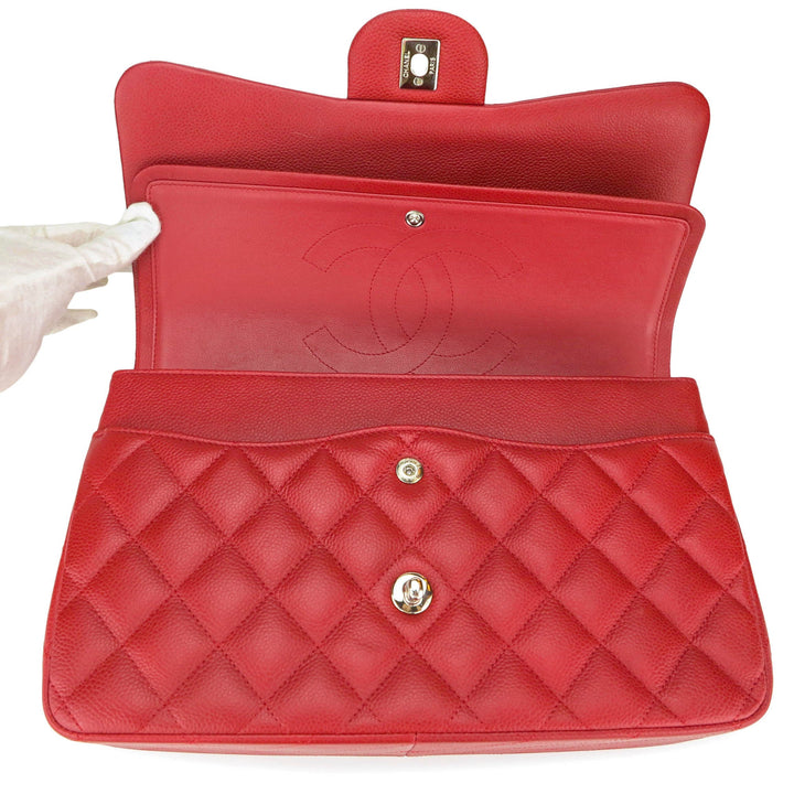 Caviar Leather Jumbo Classic Bag in 11C Chanel Red Lipstick Color – THE  MODAOLOGY