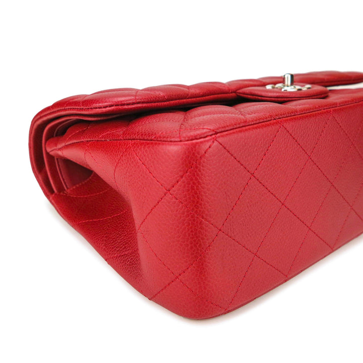 CHANEL Jumbo Classic Double Flap Bag in 11C Lipstick Red Caviar