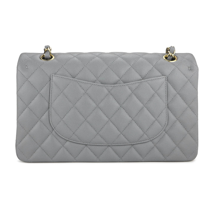 CHANEL Medium Classic Double Flap Bag in 20C Grey Caviar - Dearluxe.com