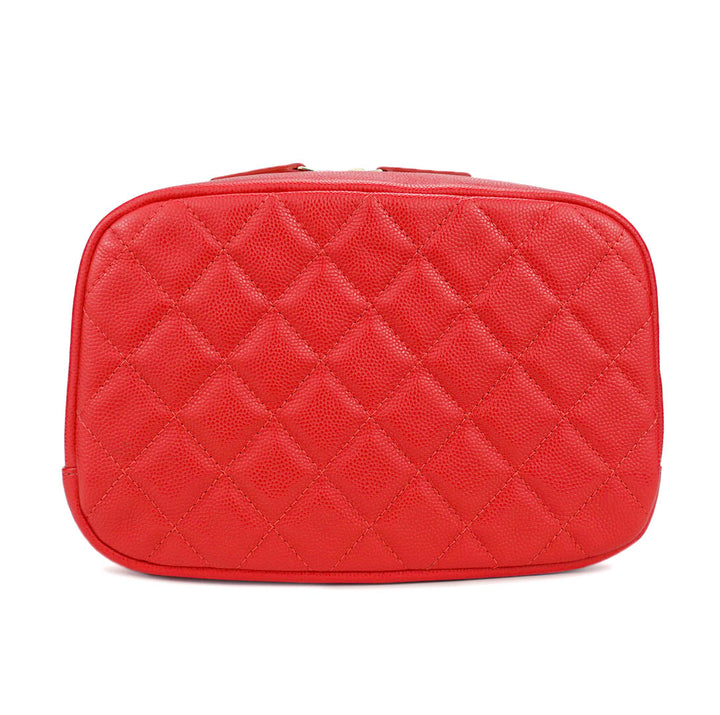 CHANEL Large Cosmetic Zipper Pouch in Red Caviar - Dearluxe.com