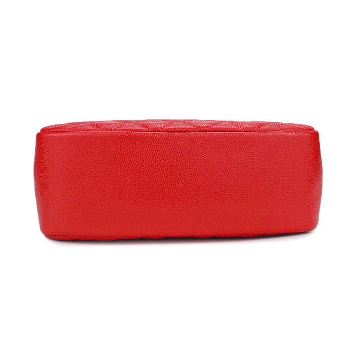 CHANEL Large Cosmetic Zipper Pouch in Red Caviar - Dearluxe.com