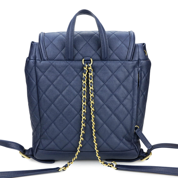 CHANEL Quilted Filigree Backpack in Navy Caviar - Dearluxe.com