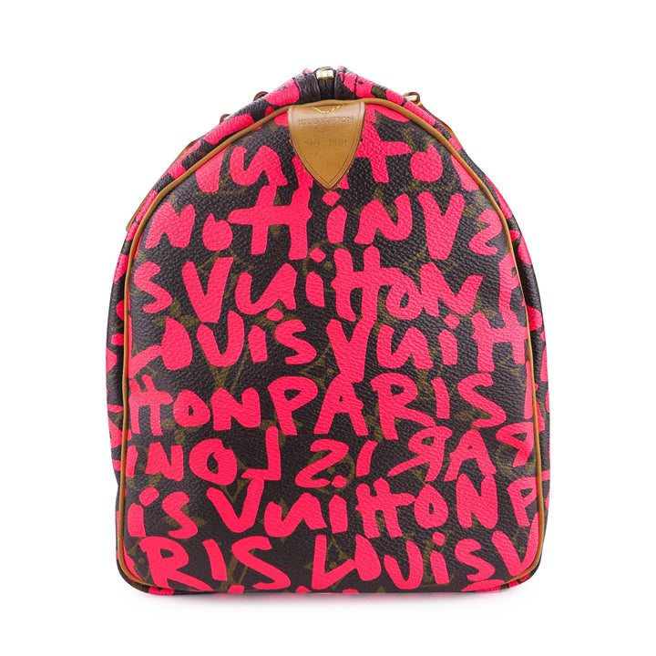 LOUIS VUITTON LV x Stephen Sprouse Pink Graffiti Monogram Speedy 35 - Dearluxe.com