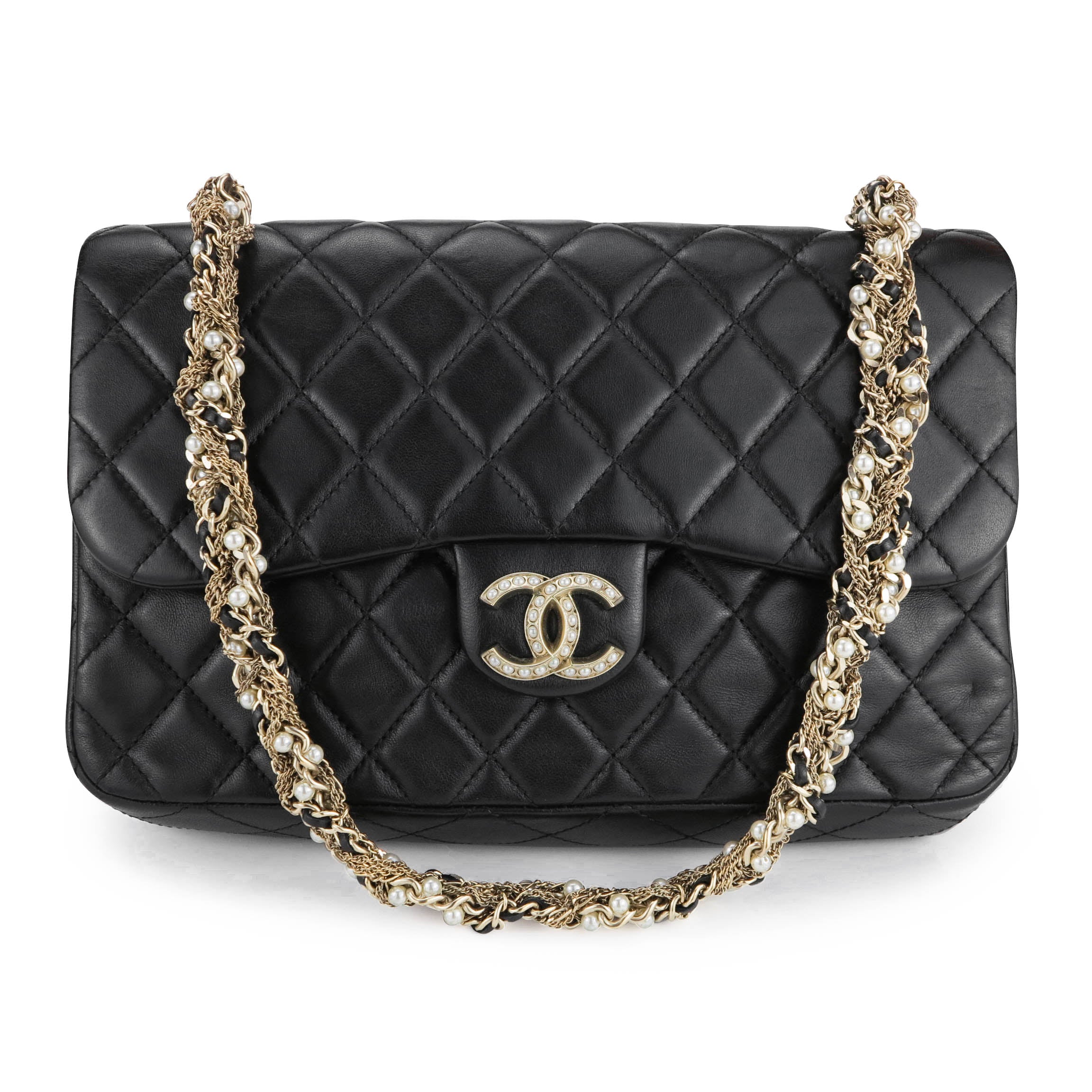 black chanel wallet on chain