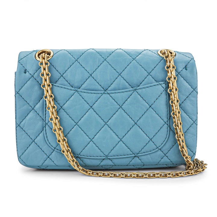 CHANEL 2.55 Reissue Flap Bag Size 227 in Blue Aged Calfskin