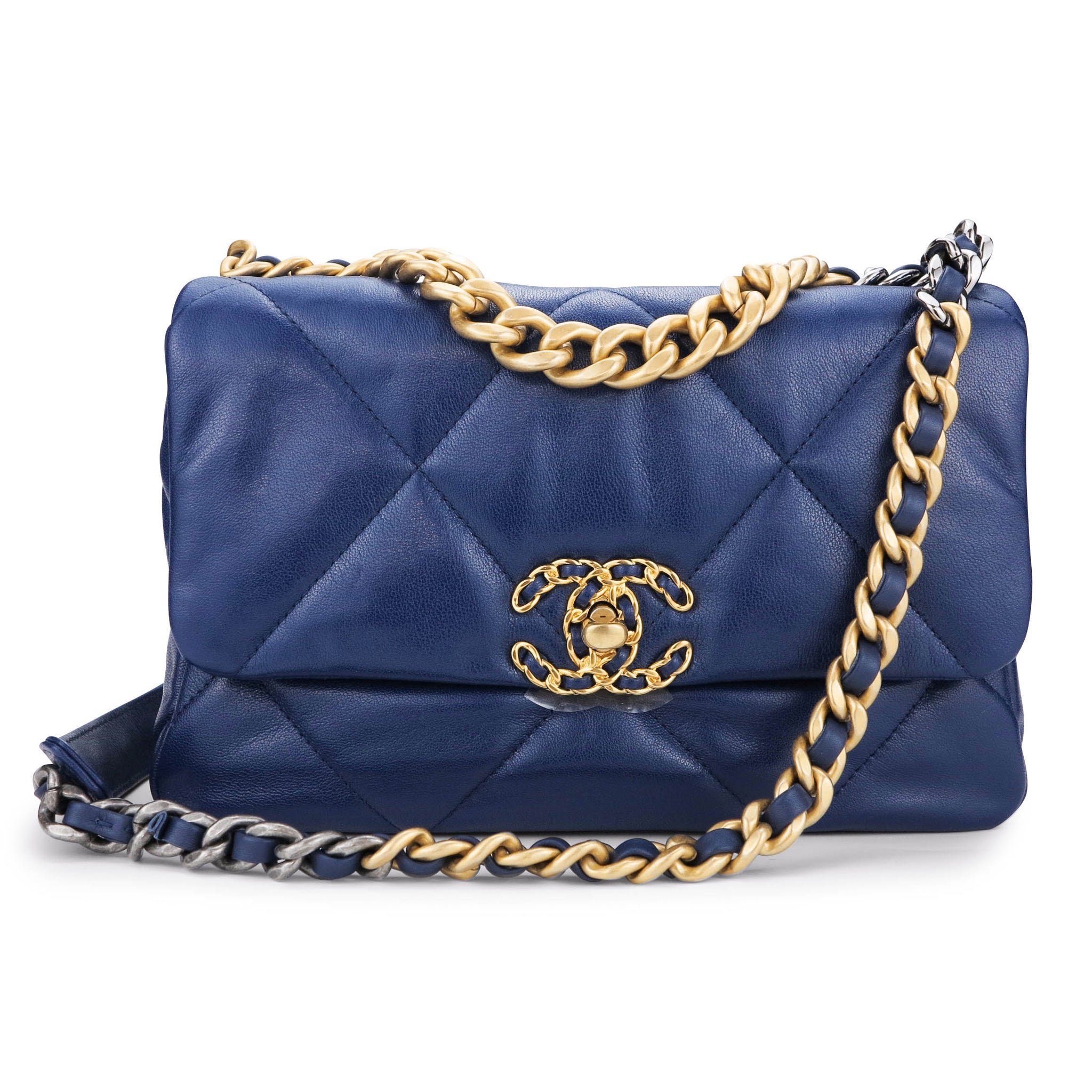 aaa頂級復刻Chanel 超級火爆22 bag Chanel 22s 小號手提包深藍色尺寸 39x35x8cm  MPZincom
