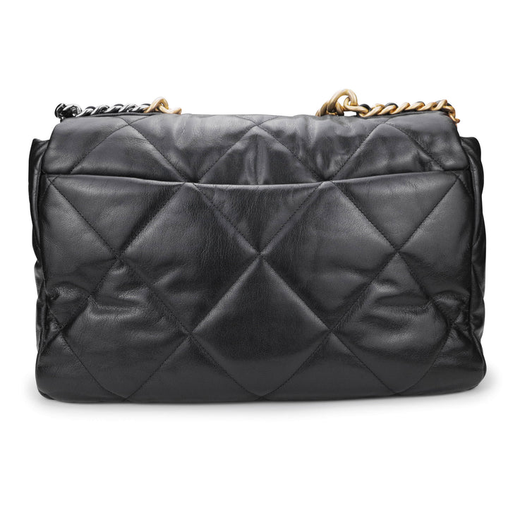 CHANEL CHANEL 19 Maxi Flap Bag in Black Goatskin - Dearluxe.com