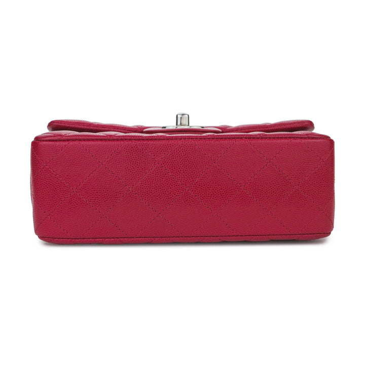 CHANEL Mini Rectangular Flap Bag in 18B Dark Pink Caviar - Dearluxe.com