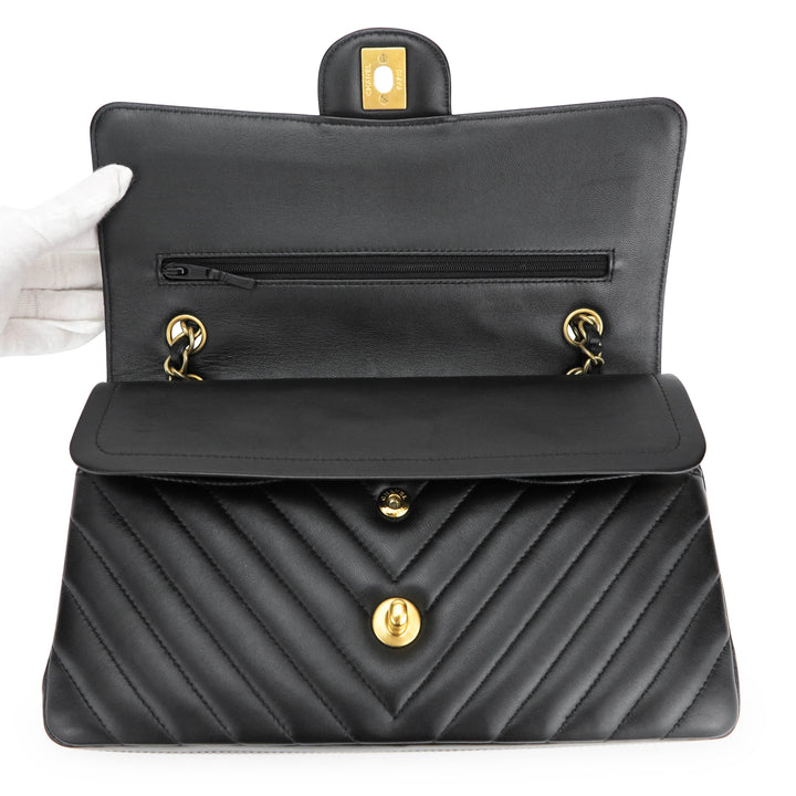 Chanel Beige Patent Chevron Jumbo Classic Double Flap Bag
