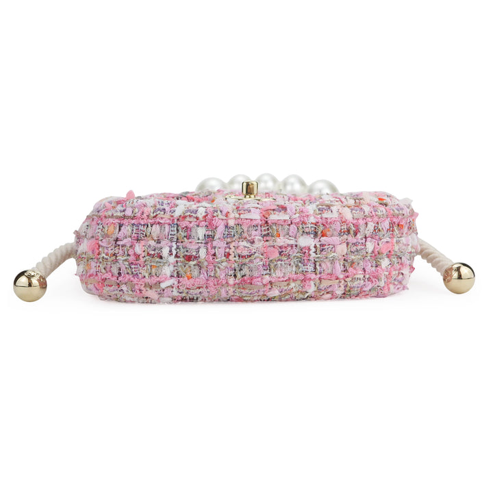 Chanel Pearl Classic Flap Bag (€46) ❤ liked on Polyvore featuring bags,  handbags, chanel, pearl handbag, pink bag, cha…