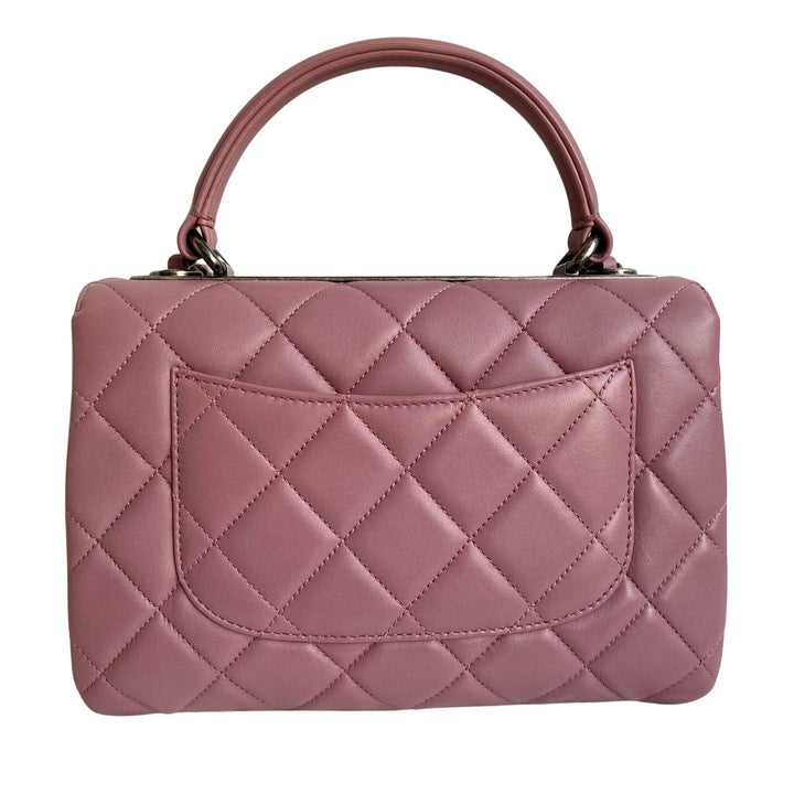 CHANEL Small Trendy CC Flap Bag with Top Handle in Mauve Pink