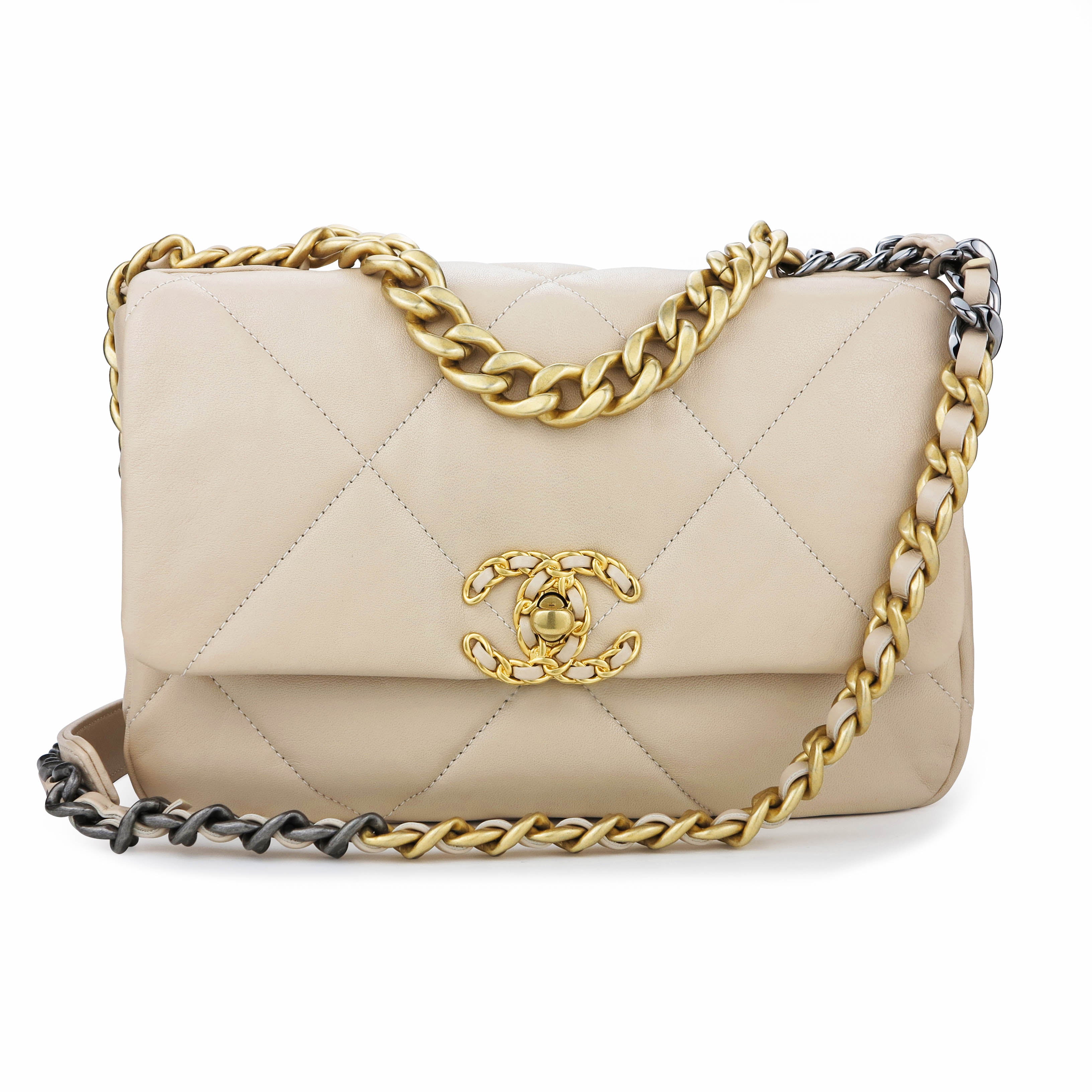 Get your hands on the stunning Chanel Beige 19 Bag with Mixed Metal  Hardware – Only Authentics