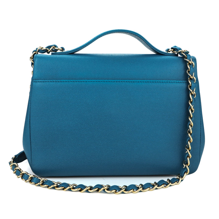 CHANEL Medium Business Affinity Flap Bag in Turquoise Caviar