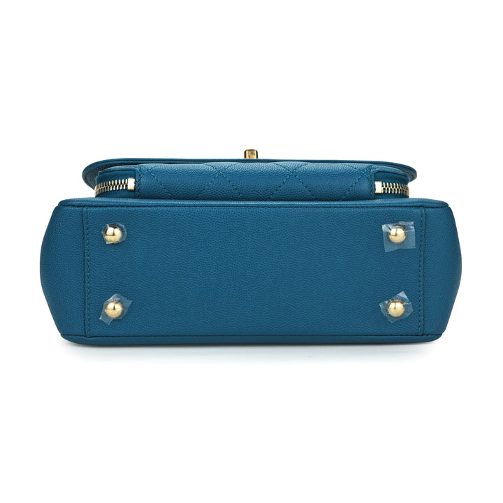CHANEL Medium Business Affinity Flap Bag in Turquoise Caviar - Dearluxe.com