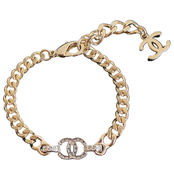 22S Crystal CC Gold Bracelet