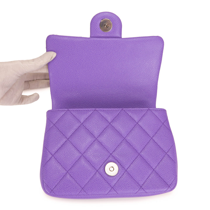 Incognito Mini Square Flap Bag in 20S Purple Caviar