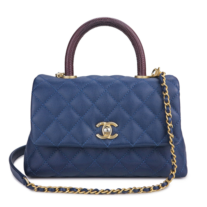 Chanel Coco Handle Blue Navy blue Leather ref.540802 - Joli Closet