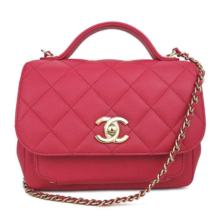 CHANEL Small Business Affinity Flap Bag in Red Caviar - Dearluxe.com