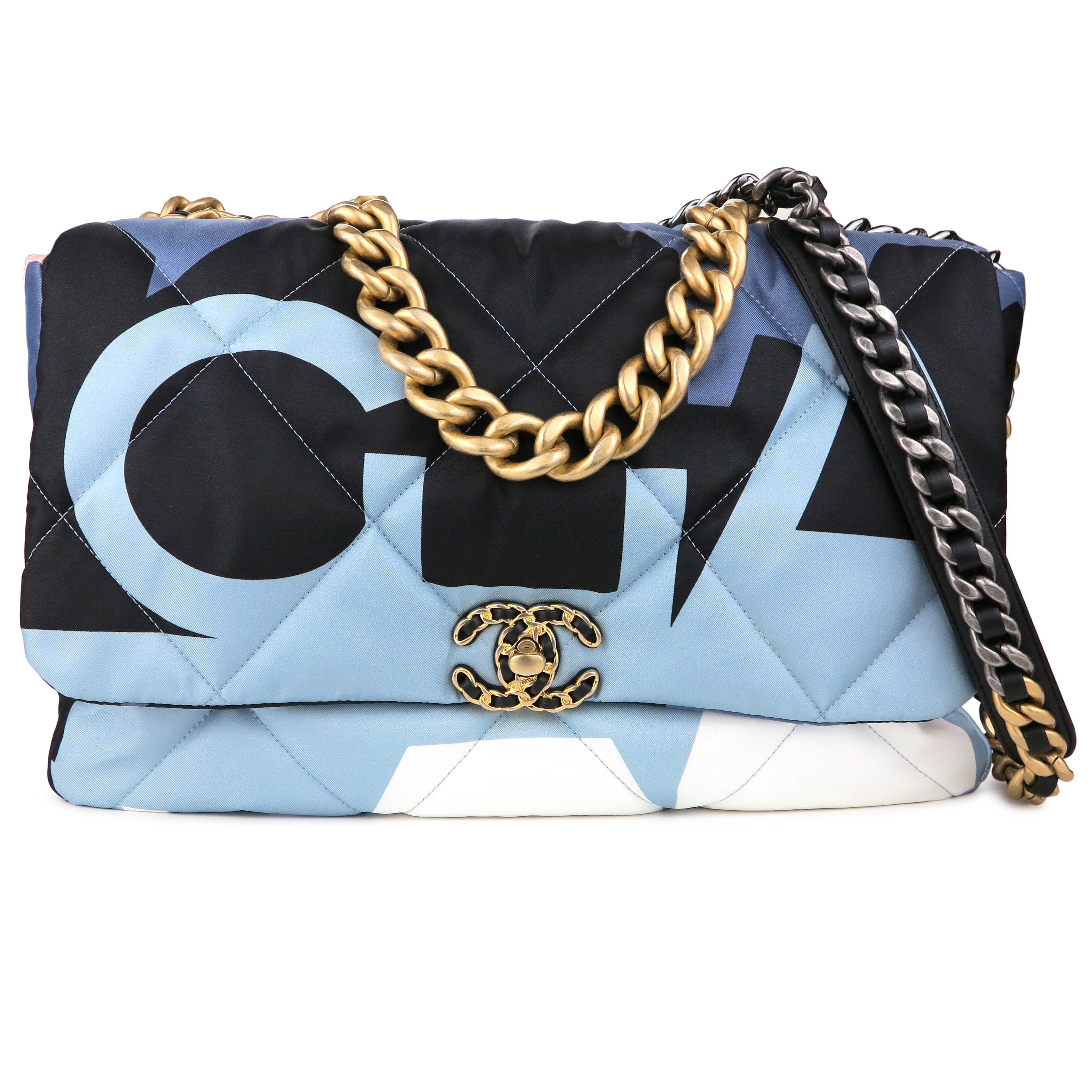 Blue leather with silver-tone metal classic shoulder bag, Chanel: Handbags  and Accessories, 2020
