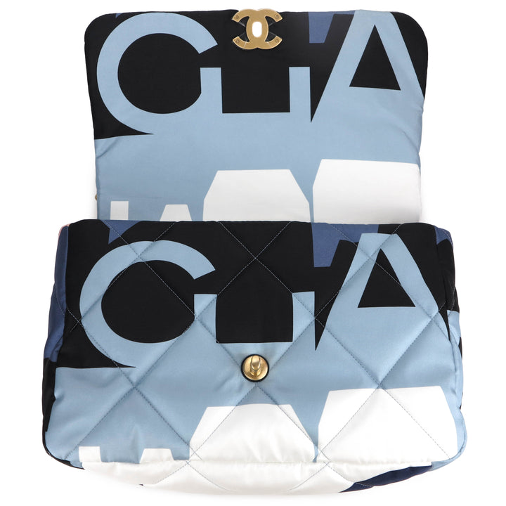 Chanel Chanel 19 Maxi Flap Bag in Multicolor Printed Silk | Dearluxe