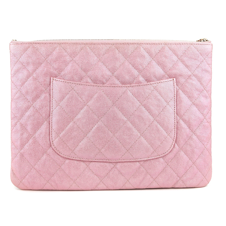 CHANEL Night by the C Pouch Clutch Large Ocase in 19S Iridescent Pink Caviar - Dearluxe.com 