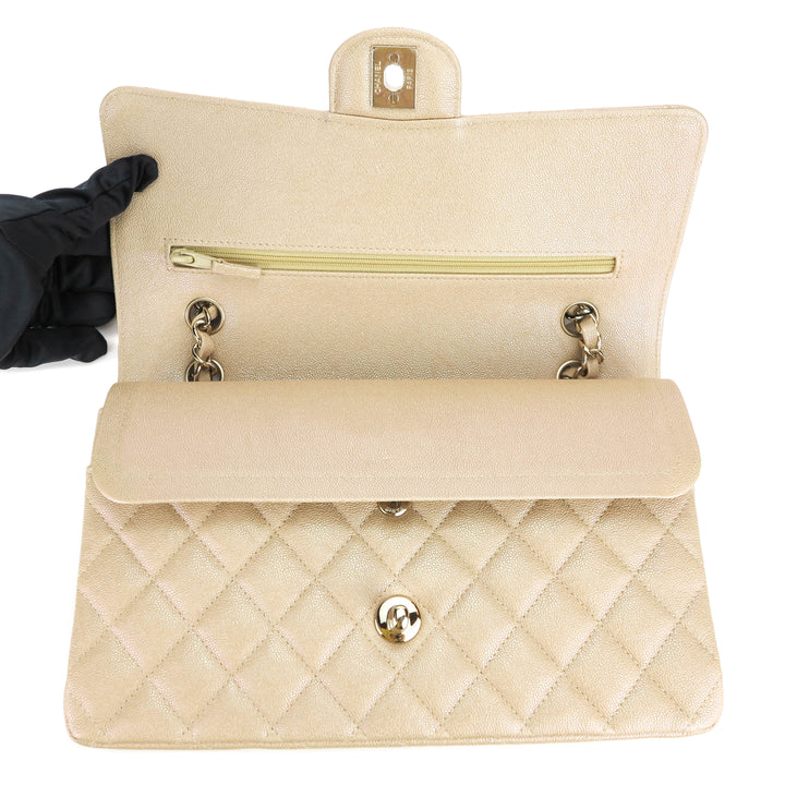 CHANEL Medium Classic Double Flap Bag in 19S Iridescent Beige