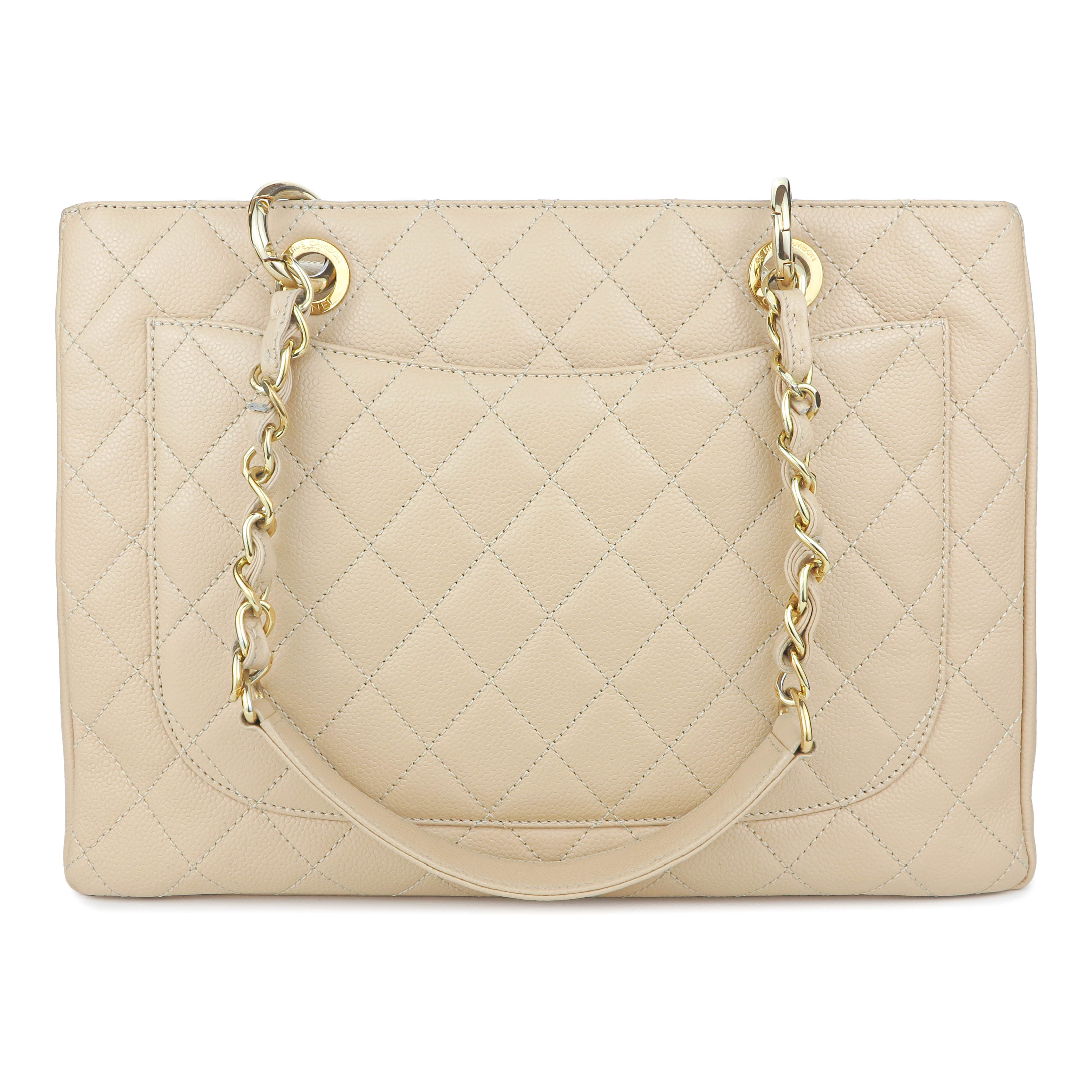 CHANEL Grand Shopping Tote GST in Beige Caviar | Dearluxe