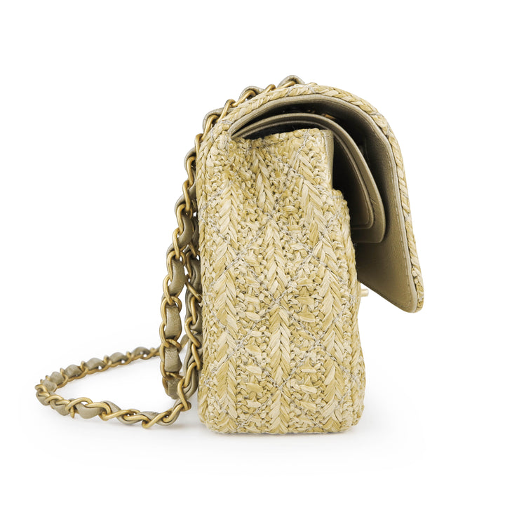 Chanel Vintage Raffia Flap Bag - Black Crossbody Bags, Handbags - CHA757288