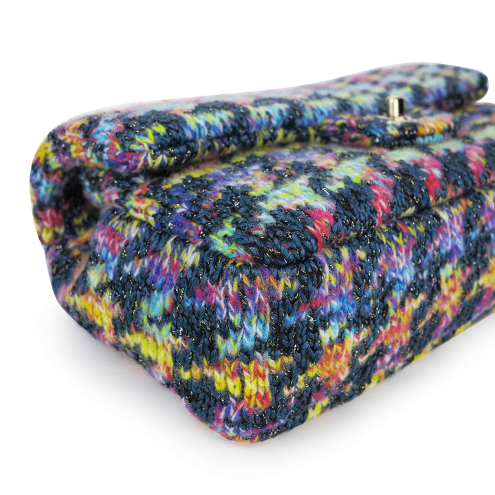 CHANEL Rainbow Houndstooth Wool Tweed Medium Flap Bag - Dearluxe.com
